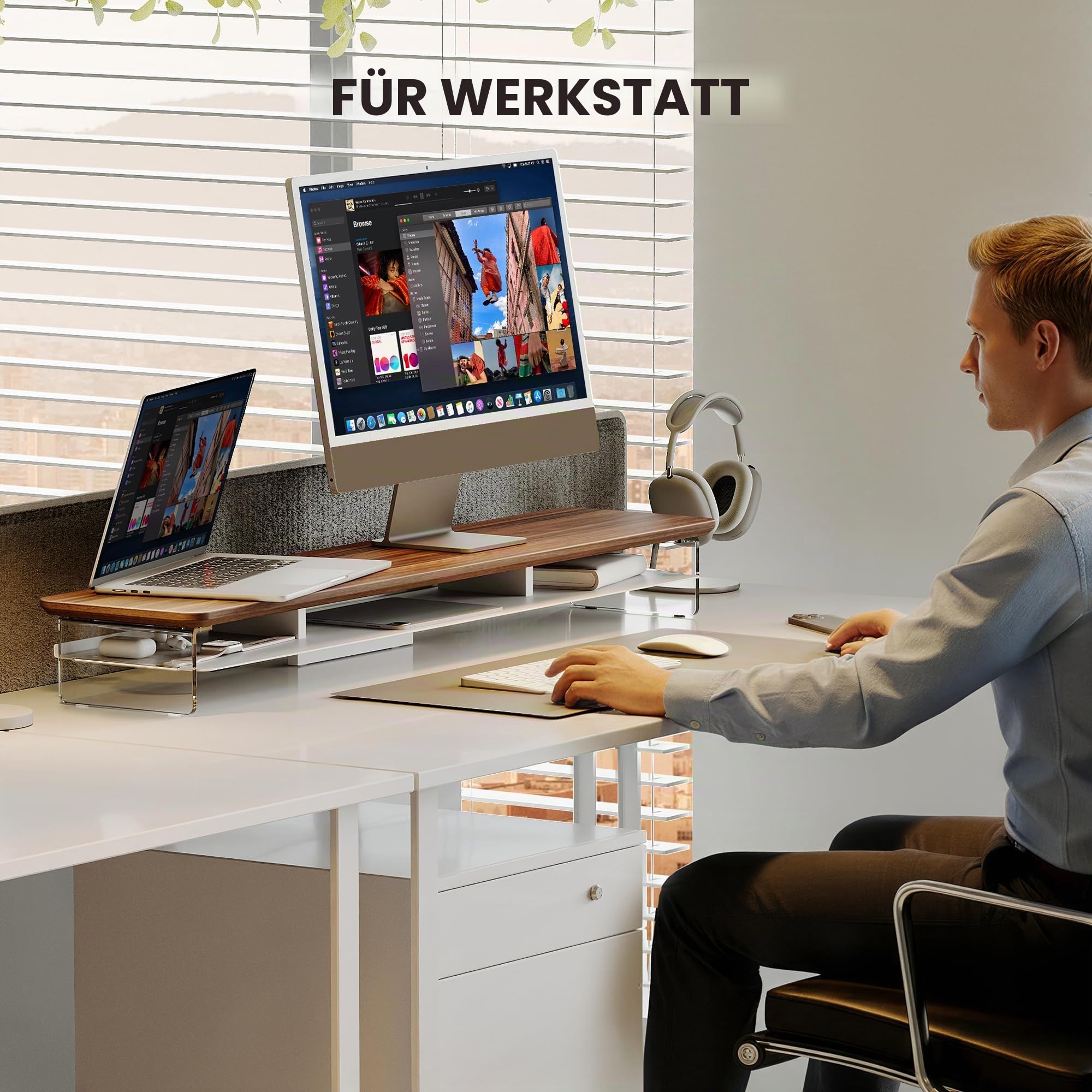 fenge-yugen-series-monitorst-nder-108cm-braun-acryl-holz image 4