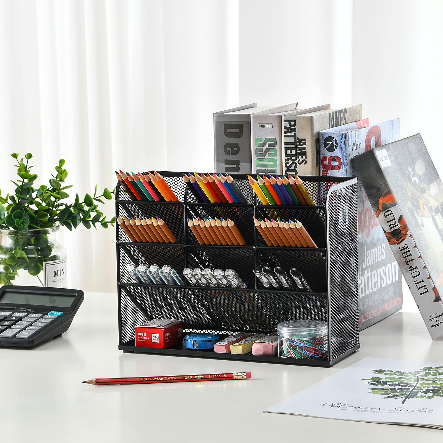 marbrasse-office-supplies-schreibtisch-organizer-schwarz-9-f-cher image 3
