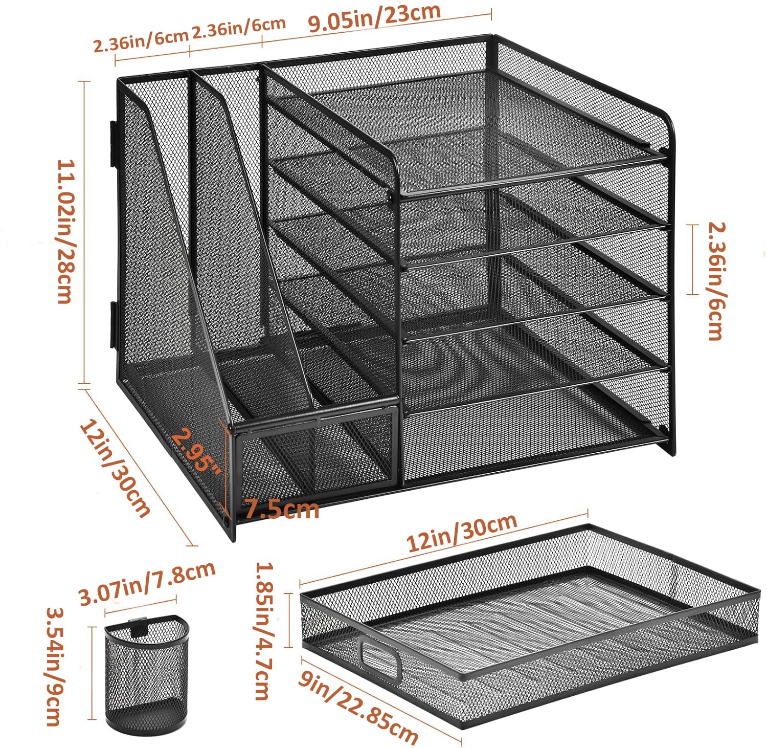 marbrasse-office-supplies-schreibtisch-organizer-schwarz-mit-schublade image 8