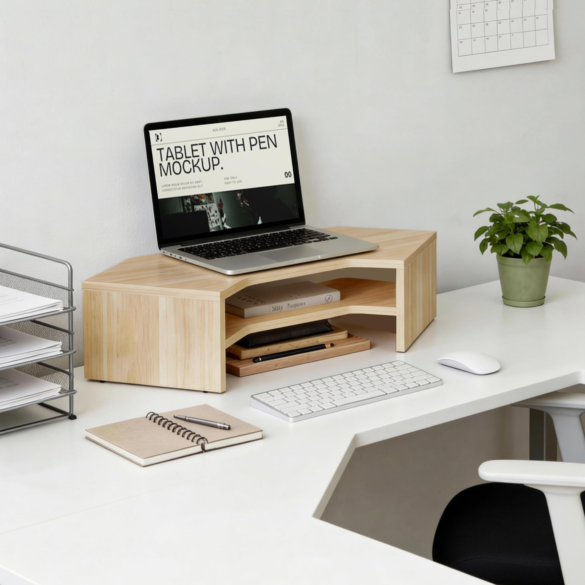fenge-bastion-monitorst-nder-eiche-l-f-rmig-f-r-ecke image 3