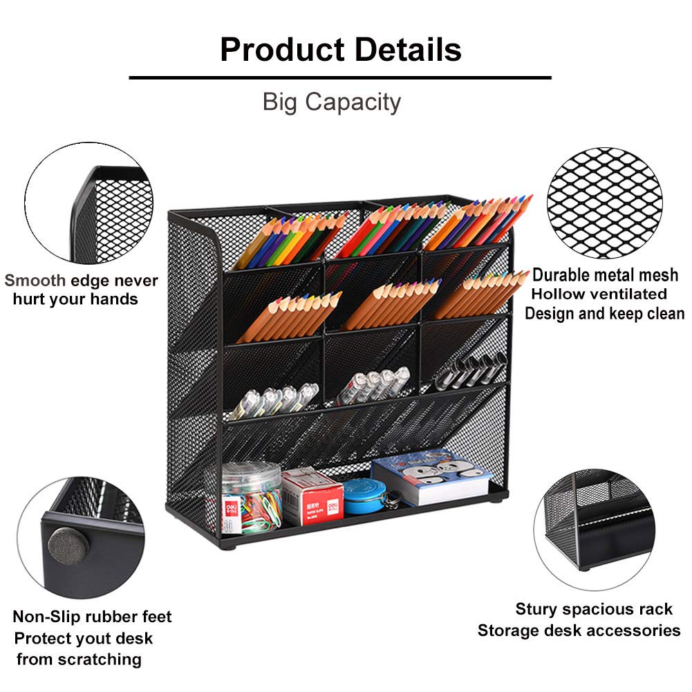 marbrasse-office-supplies-schreibtisch-organizer-schwarz-9-f-cher image 2