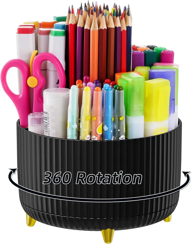 marbrasse-office-supplies-stiftehalter-drehbar-schwarz-5-f-cher image 1