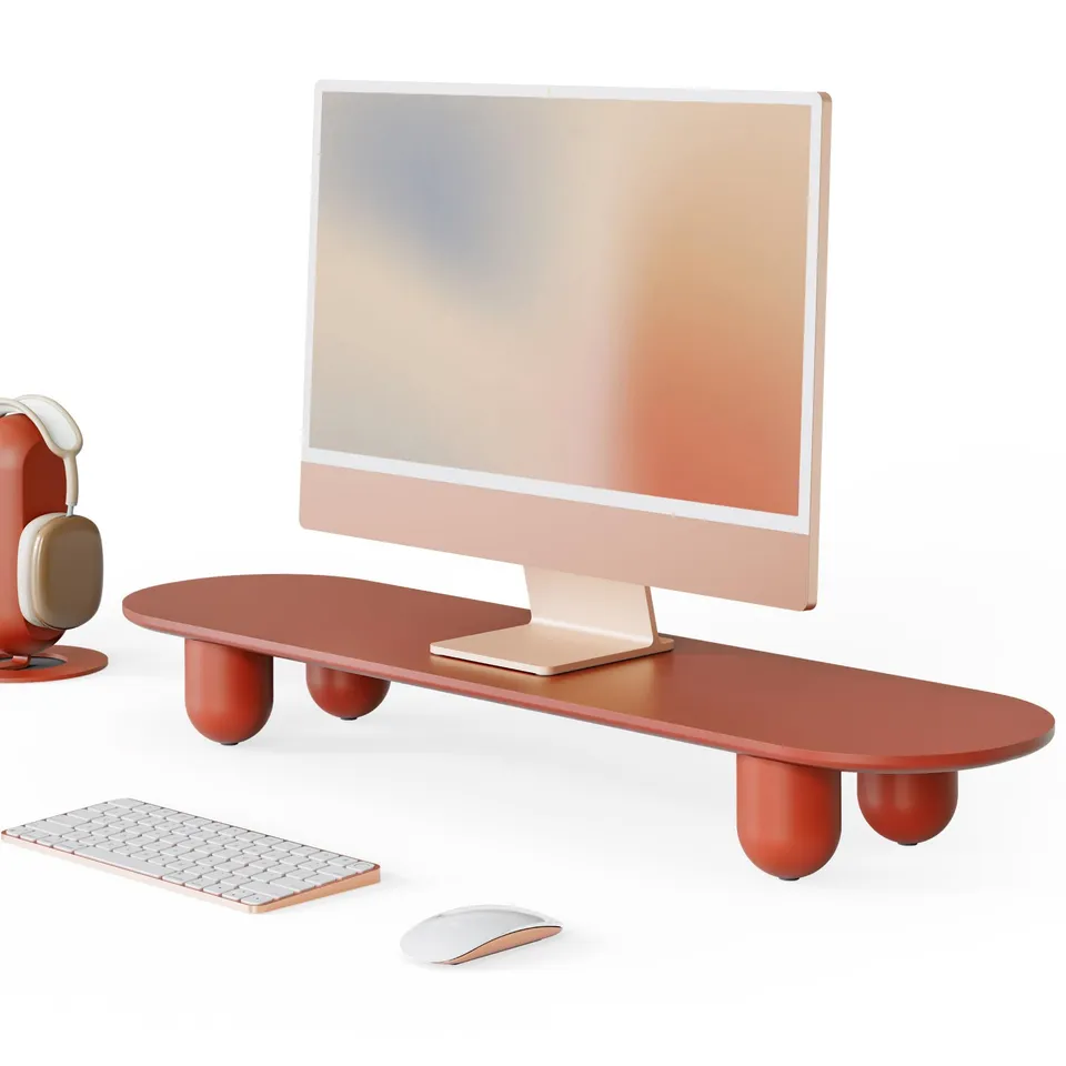fenge-frida-monitorst-nder-rot-86cm-holz-20kg-f-r-2-monitore image 1