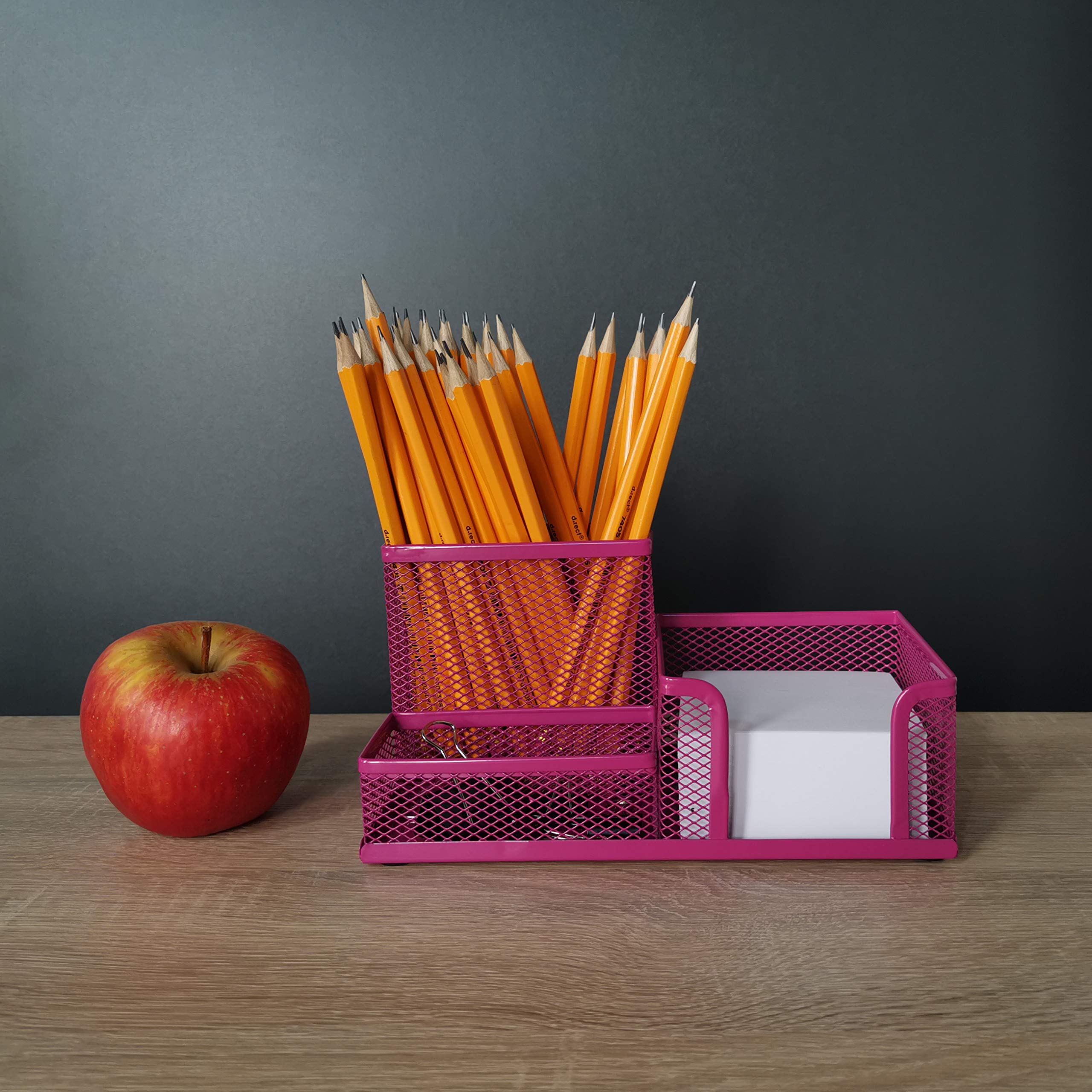 leviatan-schreibtisch-organizer-metall-stiftehalter-rosa-3-f-cher image 2