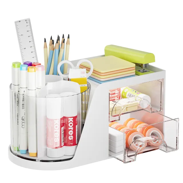 marbrasse-office-supplies-organizer-drehbar-wei-5-f-cher image 1