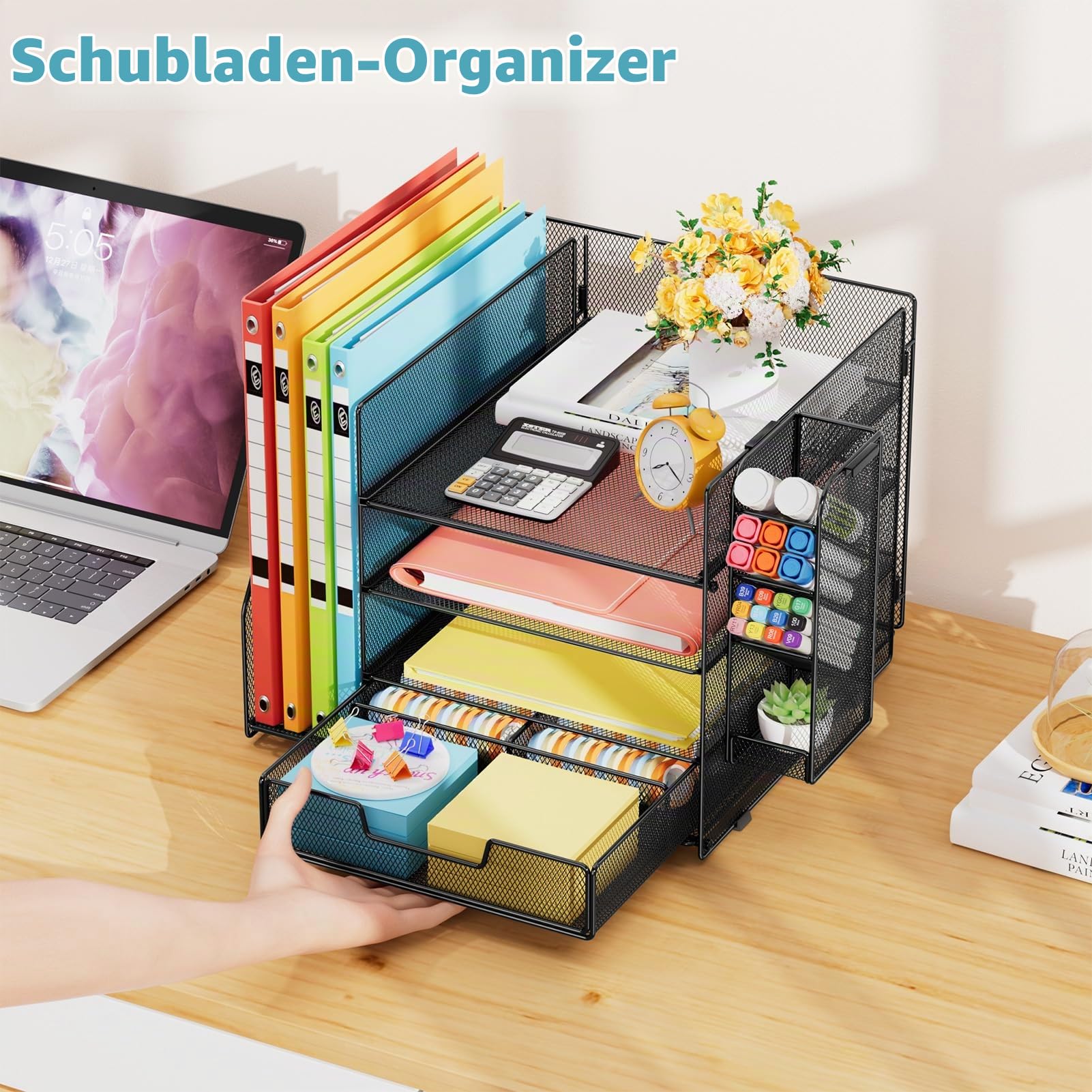 marbrasse-office-supplies-organizer-schwarz-mit-schublade image 6