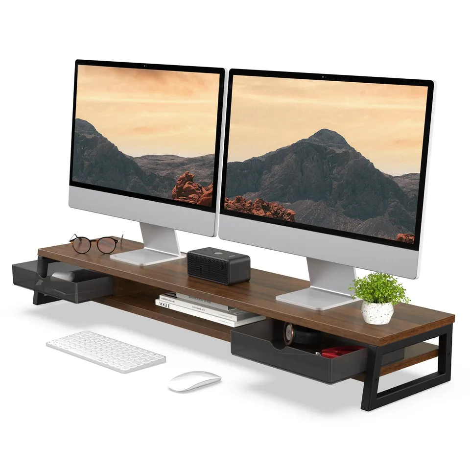 fenge-matrix-monitorst-nder-holz-braun-108cm-mit-schubladen image 1