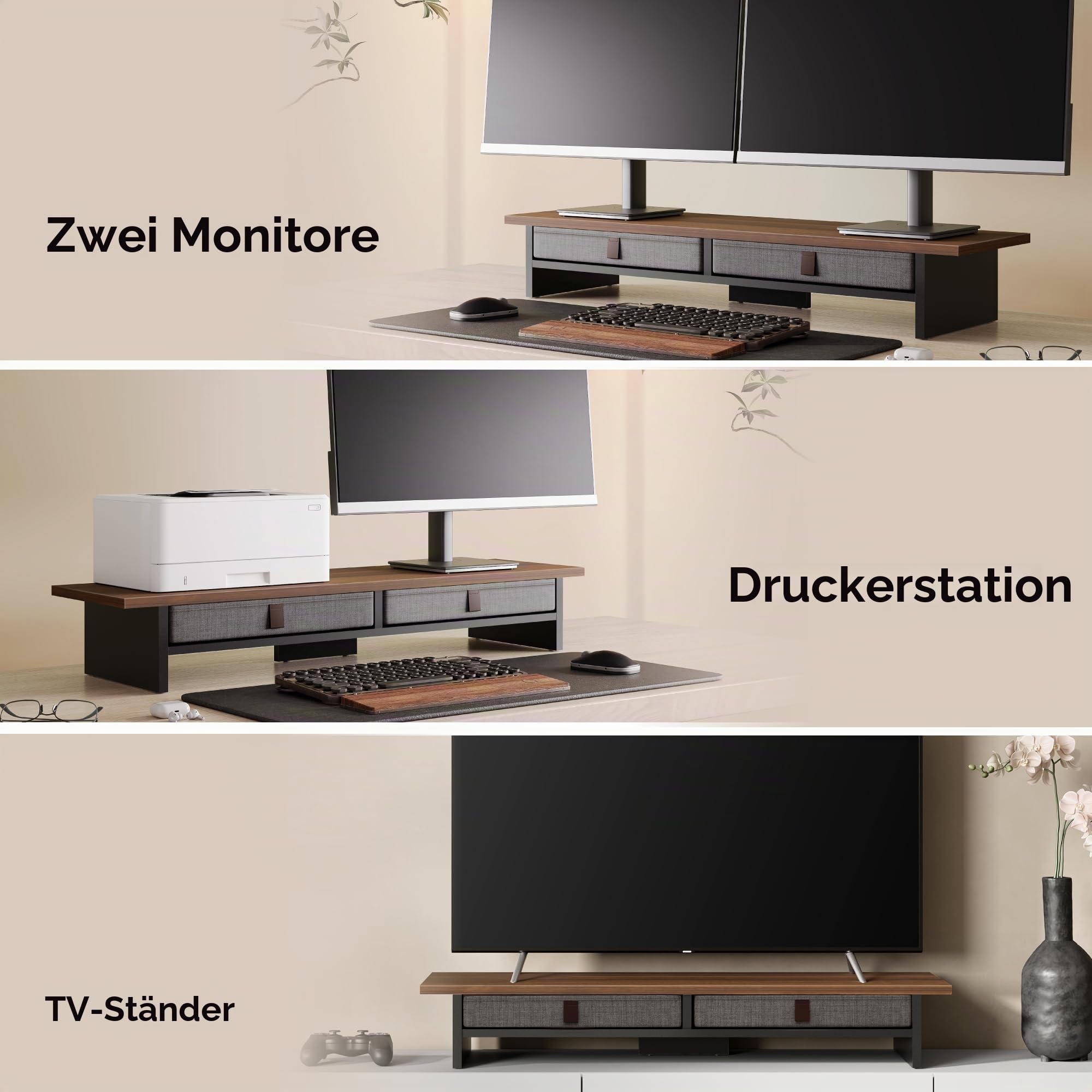 fenge-rodin-series-monitorst-nder-90cm-braun-2-schubladen-holz image 7