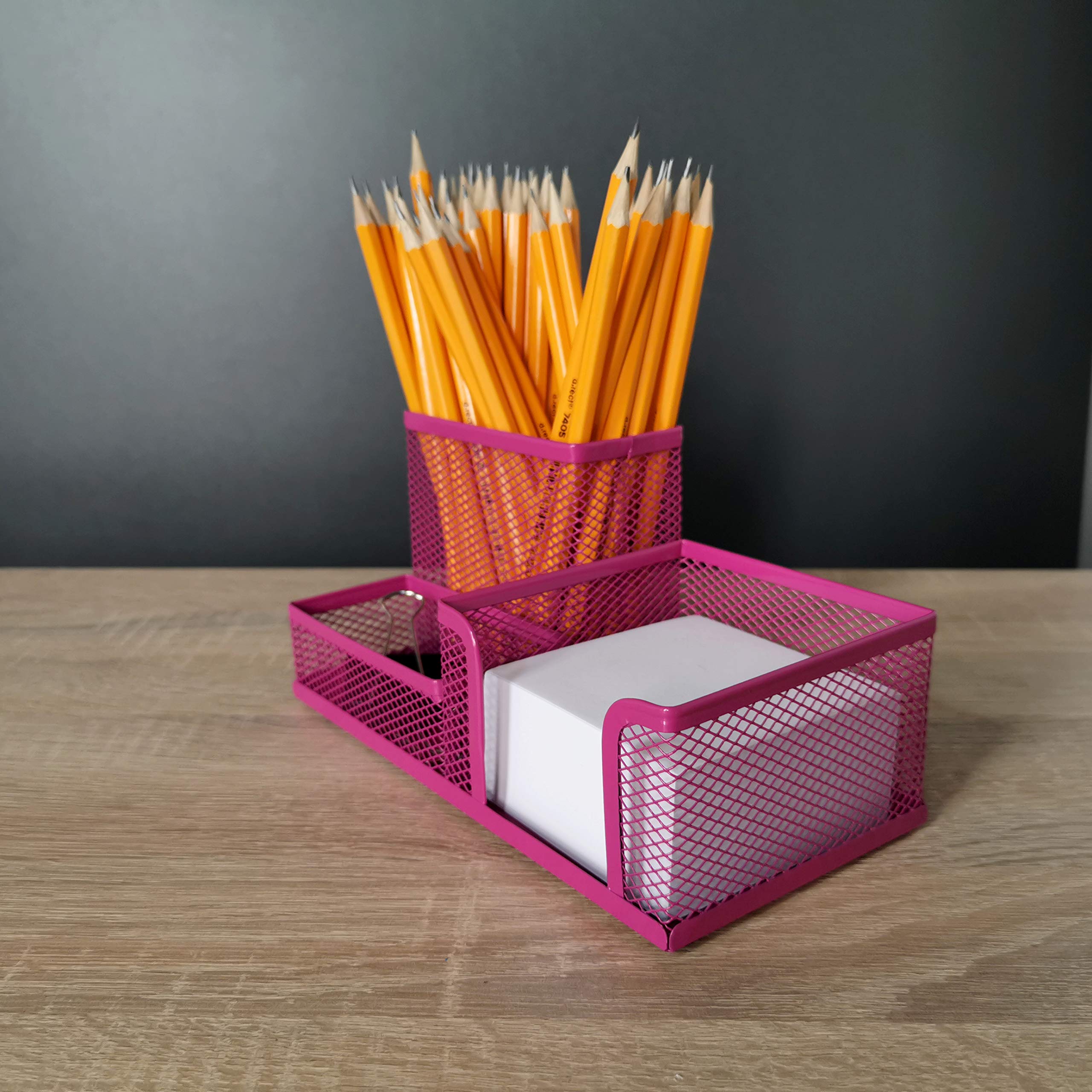 leviatan-schreibtisch-organizer-metall-stiftehalter-rosa-3-f-cher image 3