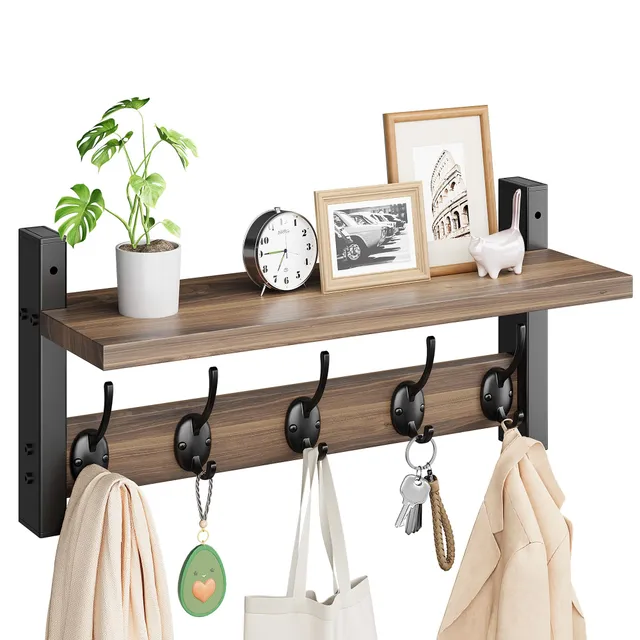 vitviti-wall-coat-rack-wandgarderobe-40cm-5-haken-holz image 1