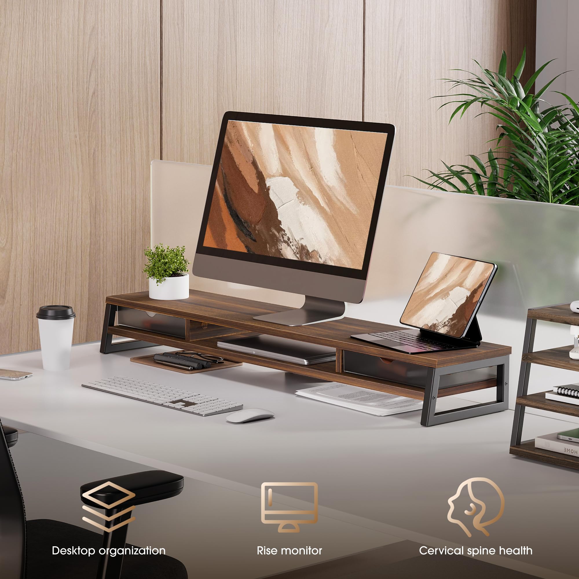 fenge-matrix-monitorst-nder-holz-braun-108cm-mit-schubladen image 7