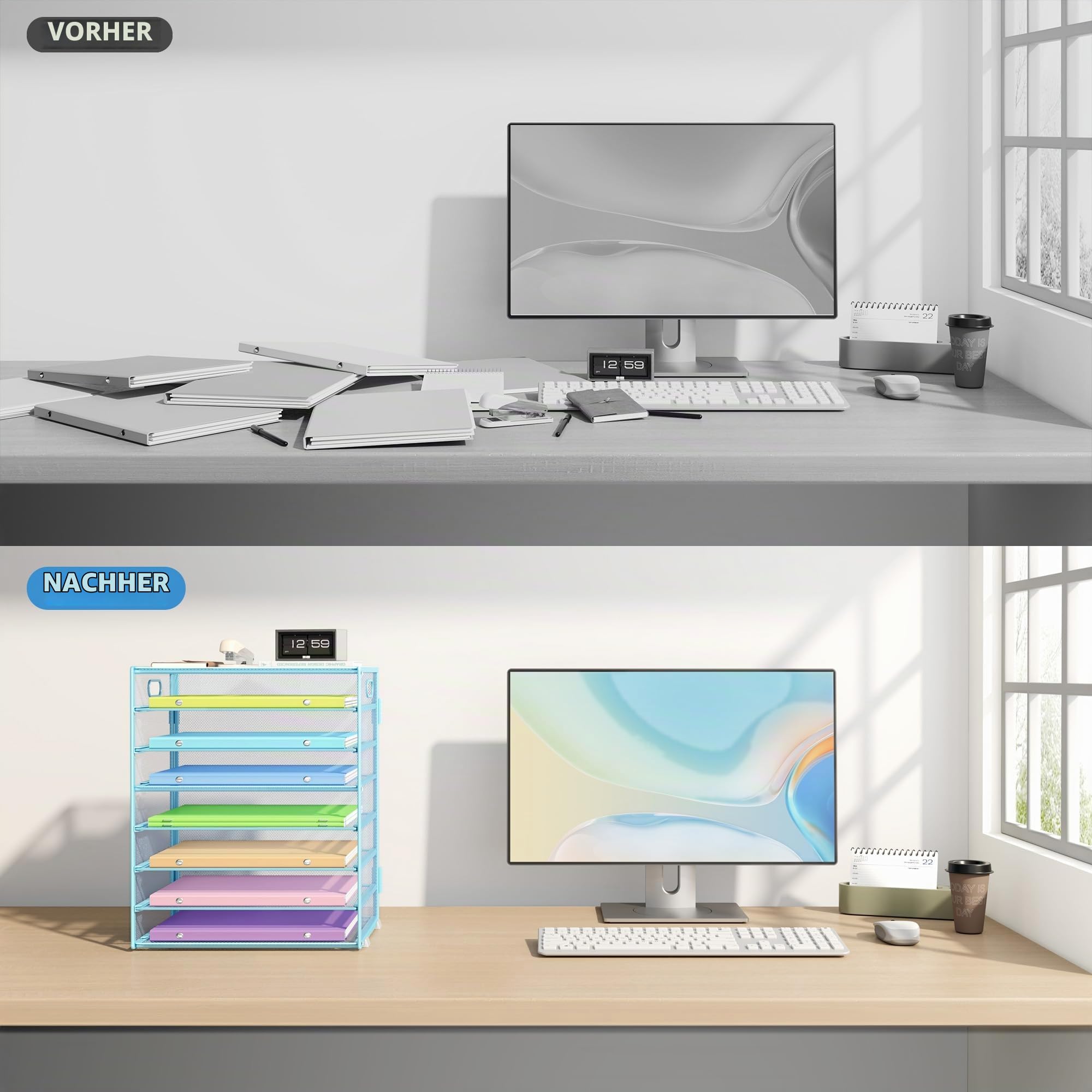 marbrasse-schreibtisch-organizer-metall-blau-8-fach-ablage image 3