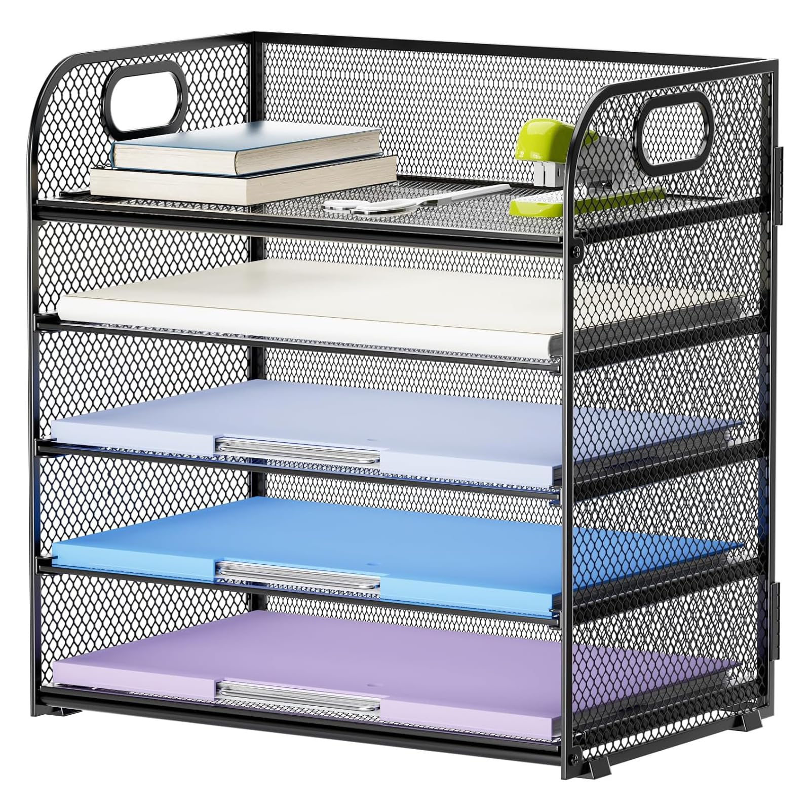 marbrasse-office-5-f-cher-briefablage-rosa-a4-mesh-mit-griff image 8