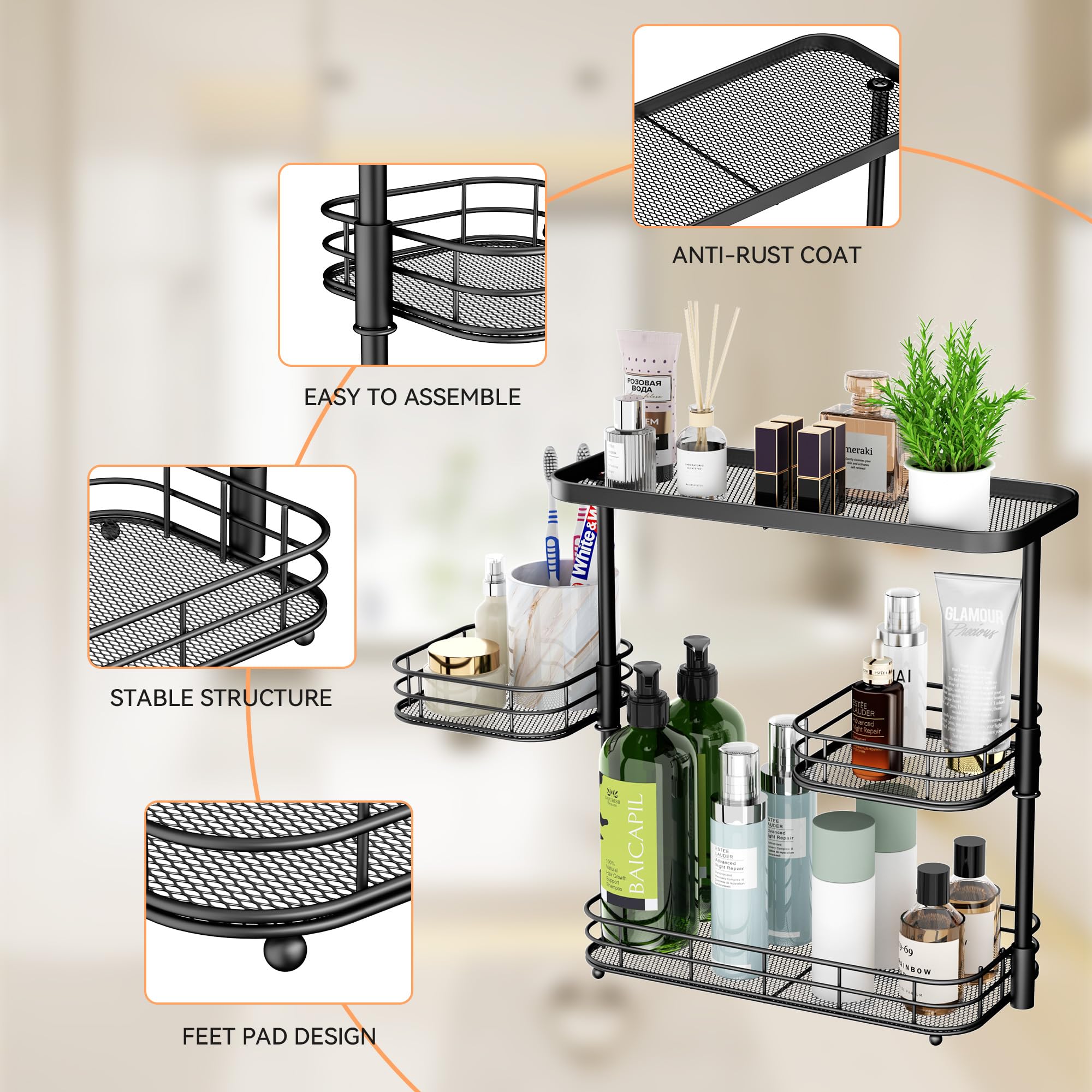 vitviti-bathroom-counter-organizer-gew-rzregal-3-etagen-schwarz image 7