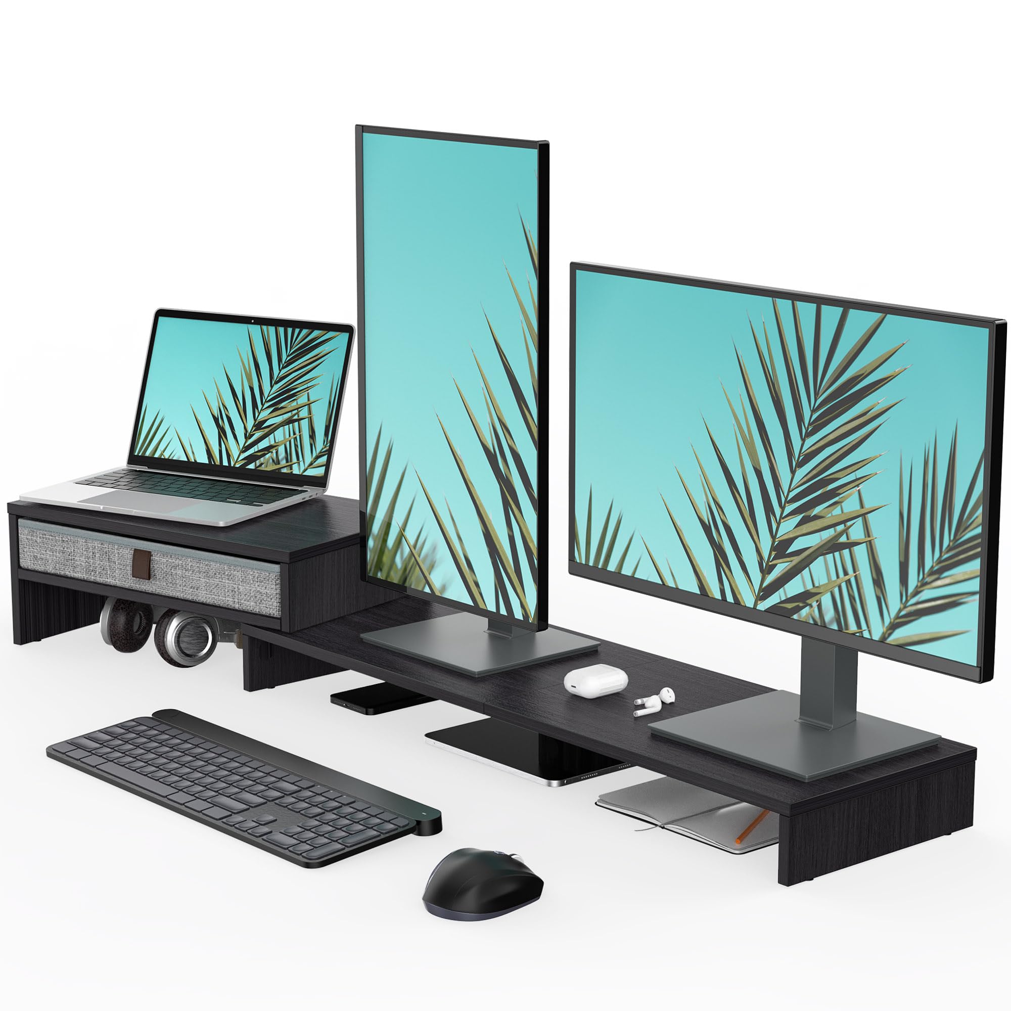 fenge-rodin-series-monitorst-nder-dual-schwarz-108cm-holz image 1