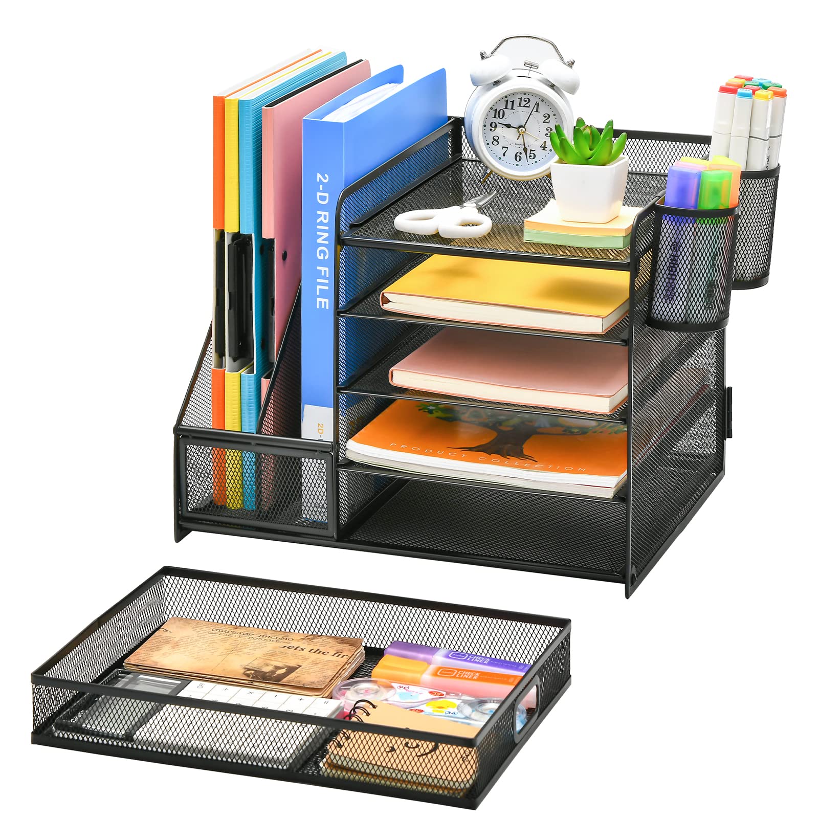 marbrasse-office-supplies-schreibtisch-organizer-schwarz-mit-schublade image 2