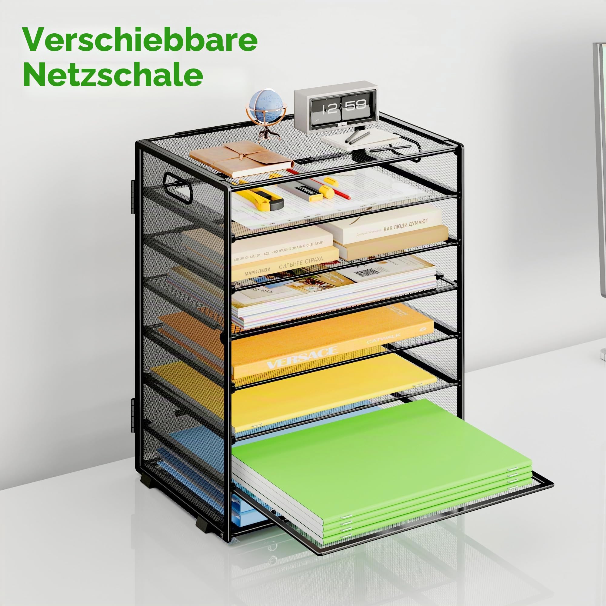 marbrasse-schreibtisch-organizer-metall-schwarz-8-fach-ablage image 7