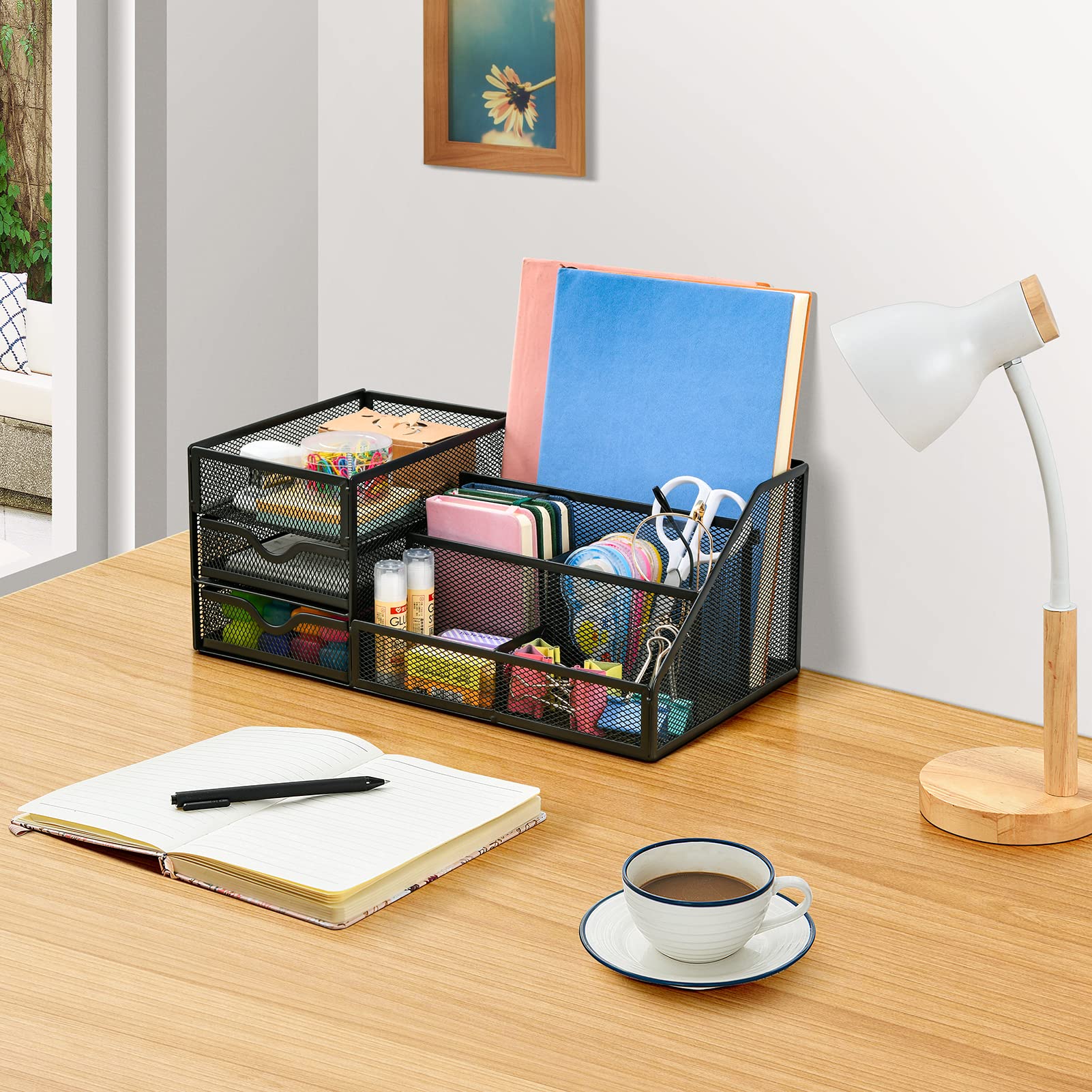 marbrasse-office-supplies-schreibtisch-organizer-schwarz-mit-schubladen image 3