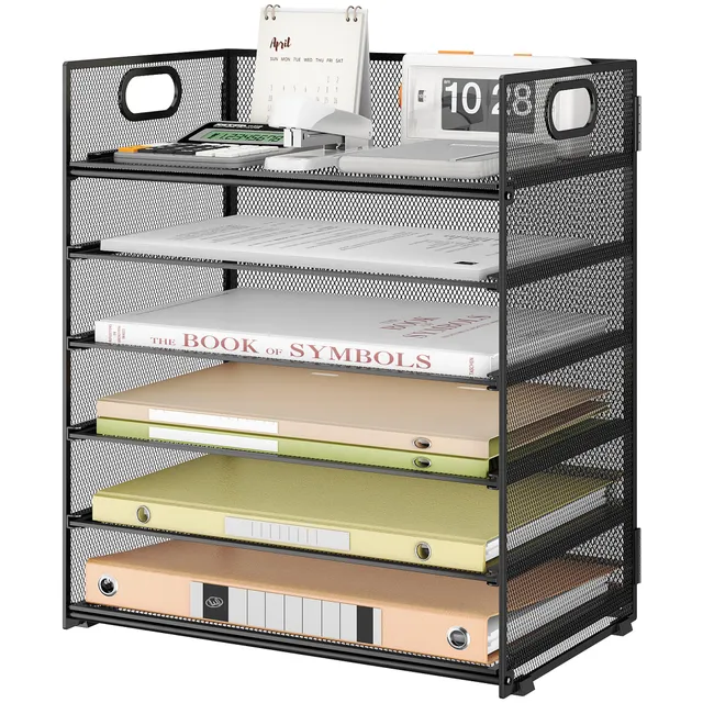 vitviti-desk-organizer-6-ebenen-schwarz-briefablage-a4 image 1