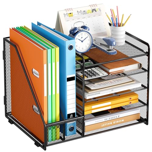vitviti-desk-5-ebenen-briefablage-schwarz-a4-mit-stehsammler image 8