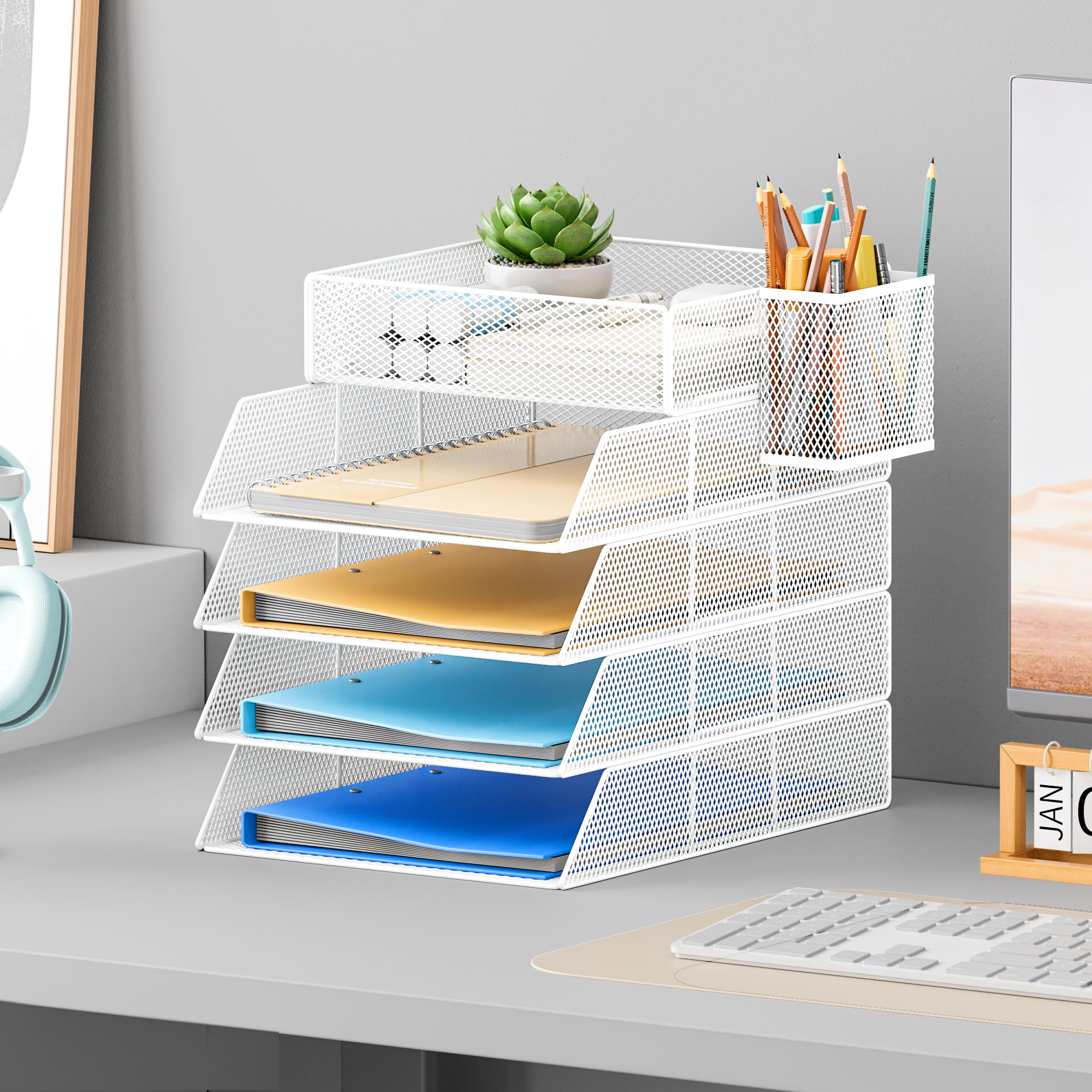 vitviti-desk-organizer-briefablage-wei-metall-5-fach image 7