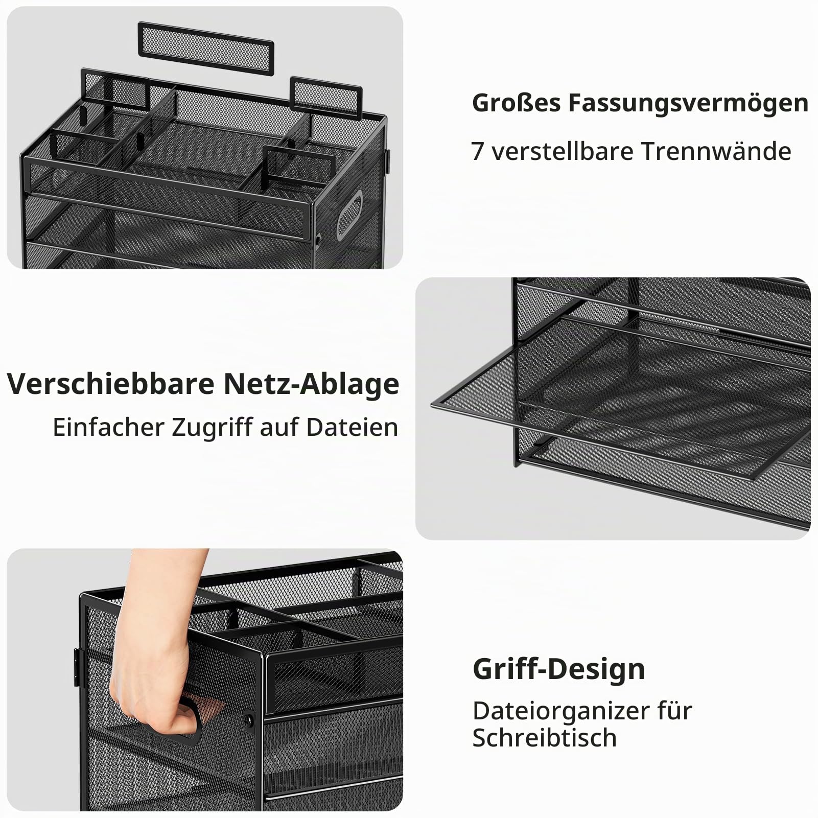 marbrasse-5-stufiger-schreibtisch-organizer-mesh-schwarz-verstellbar image 4