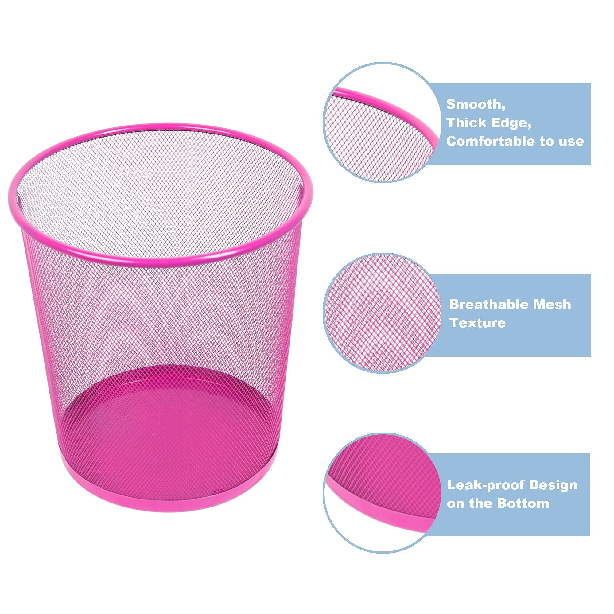 leviatan-papierkorb-12l-rosa-metall-b-roeimer-mesh-rund image 4