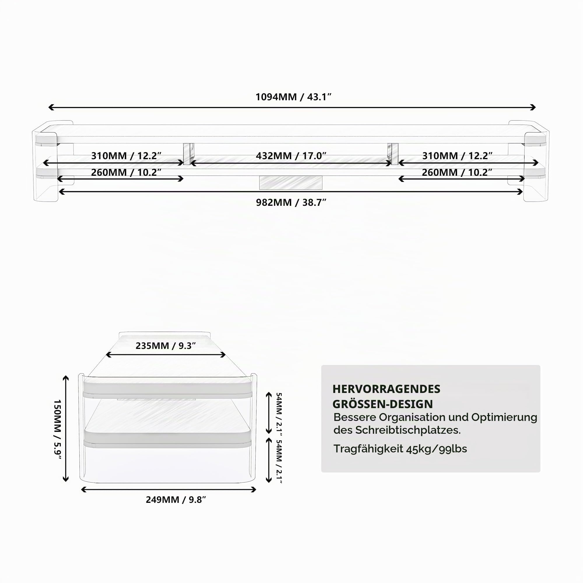 fenge-yugen-monitorst-nder-109-4-cm-wei-acryl-bein image 5