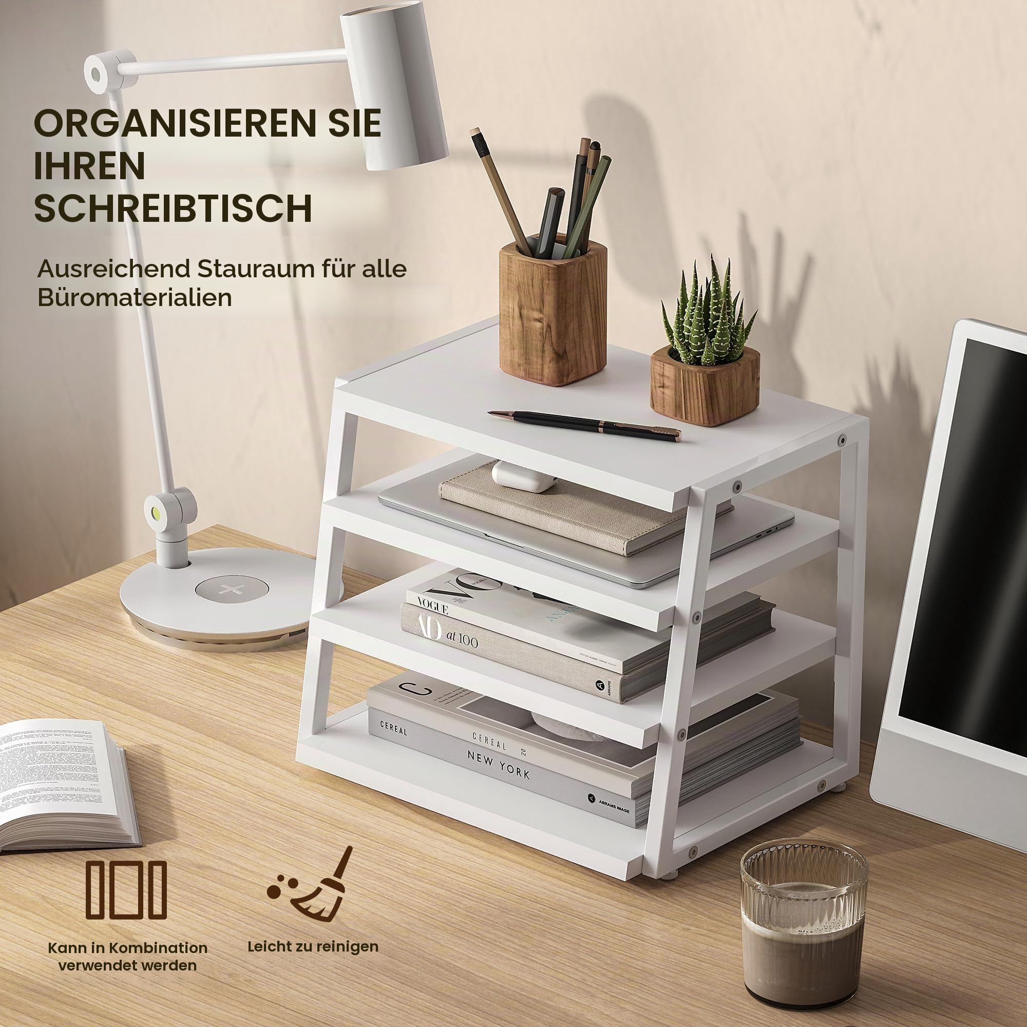 fenge-klimt-series-dokumentenhalter-wei-4-etagen-holz image 8