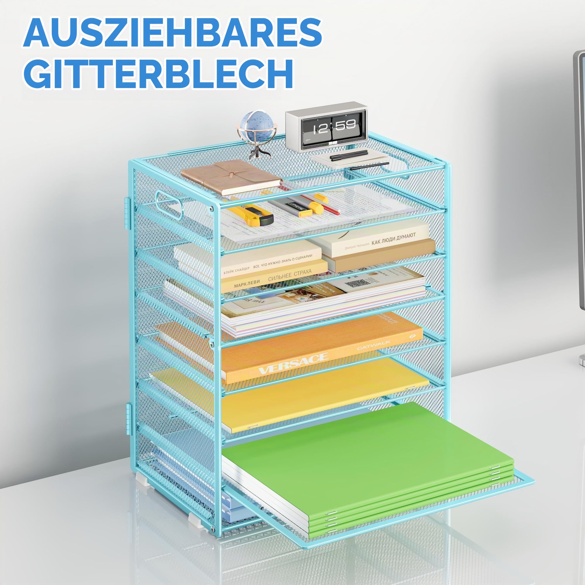 marbrasse-schreibtisch-organizer-metall-blau-8-fach-ablage image 7
