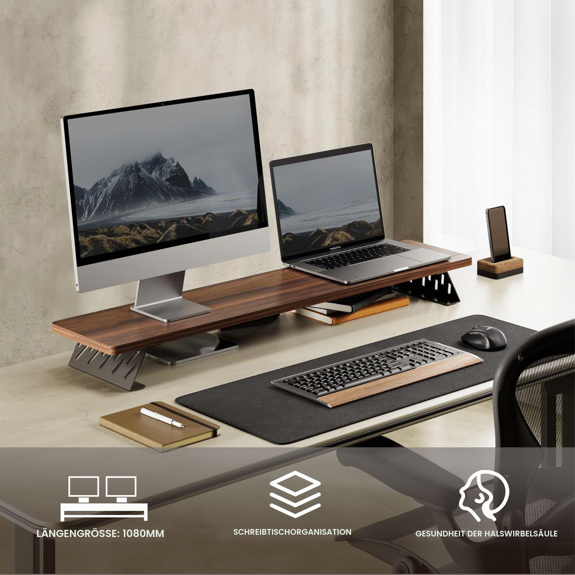 fenge-rodin-series-monitorst-nder-108cm-braun-metallf-e-holz image 7