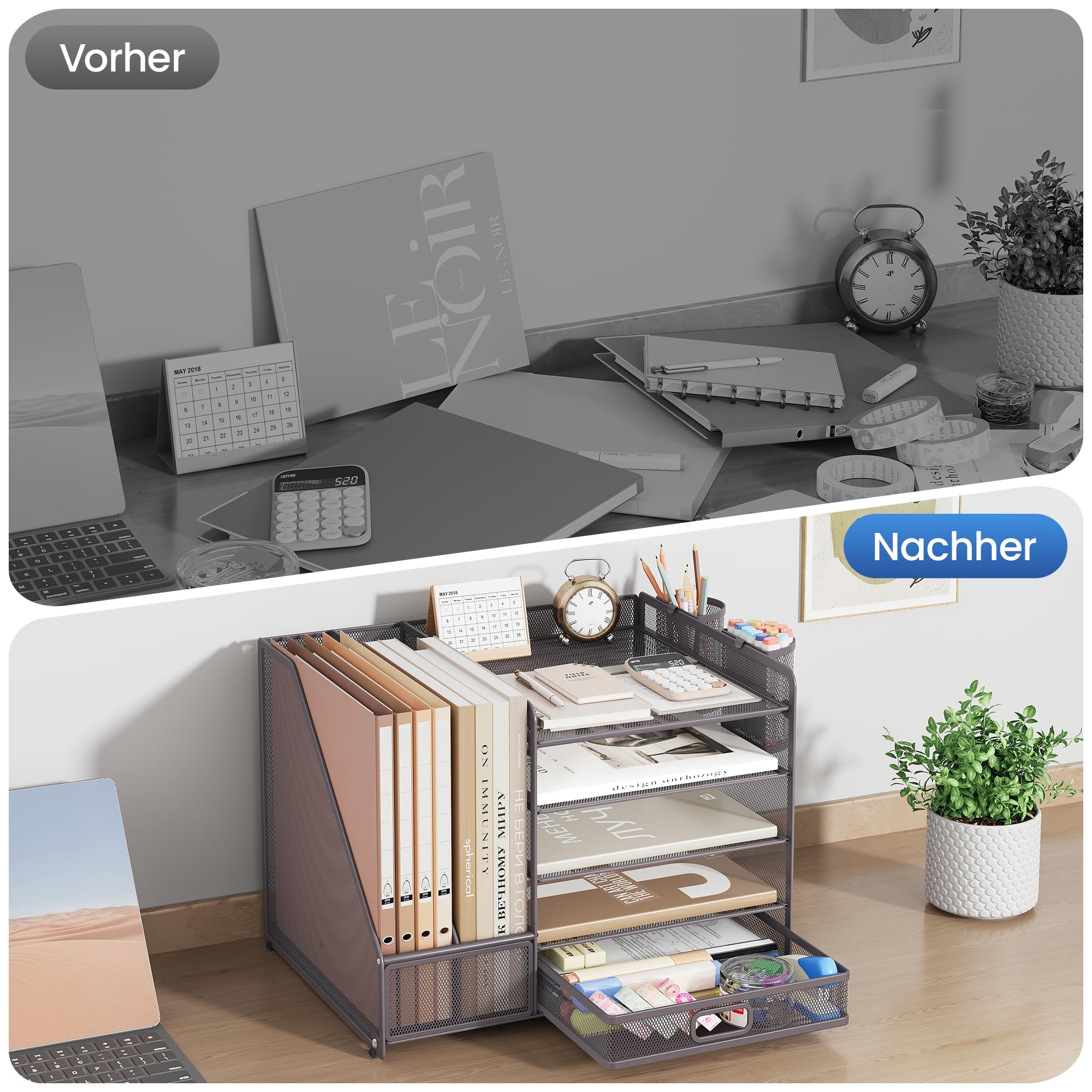 vitviti-desk-organizer-schreibtisch-organizer-grau-5-f-cher-metall image 6