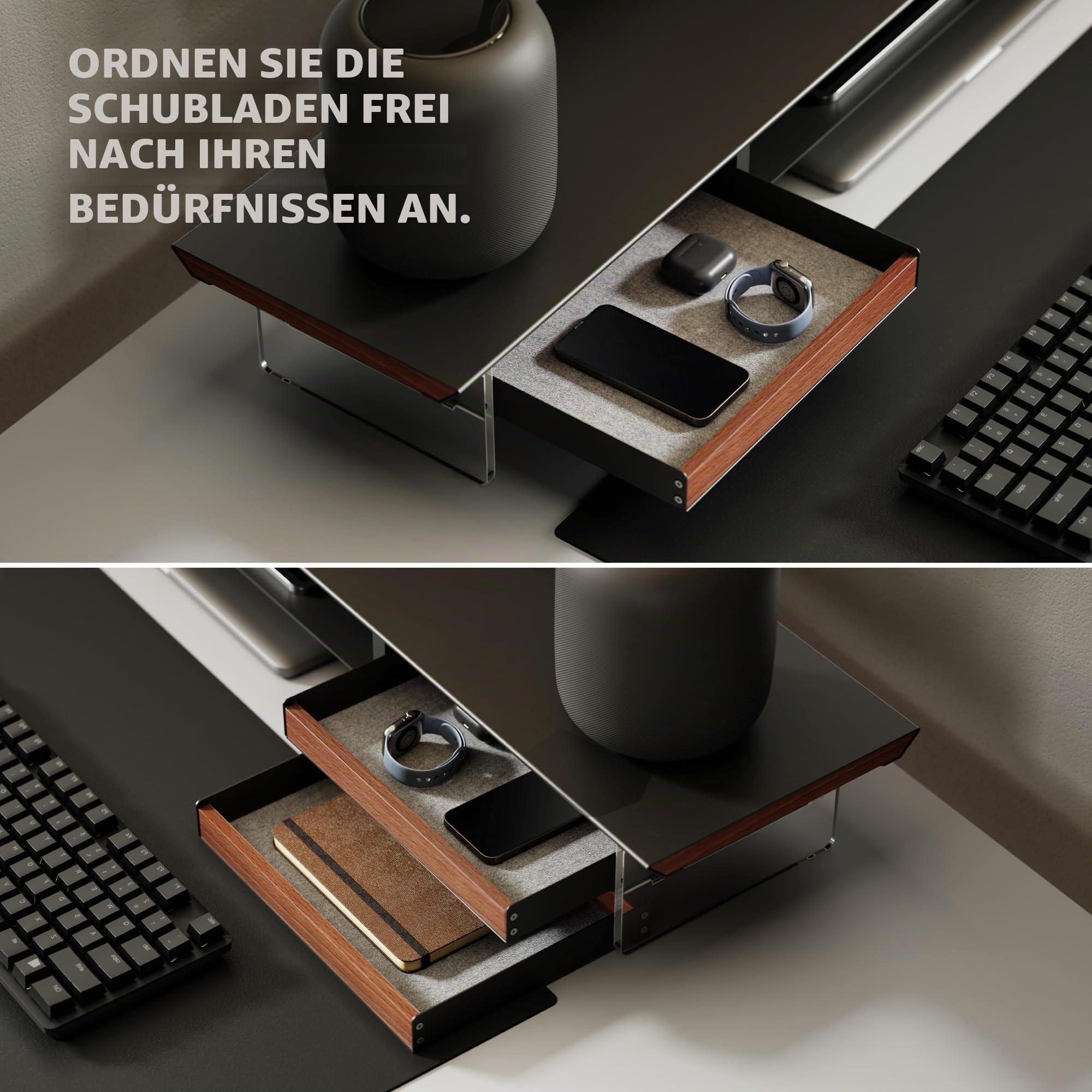 fenge-yugen-monitorst-nder-holz-108cm-schwarz-mit-schubladen image 4