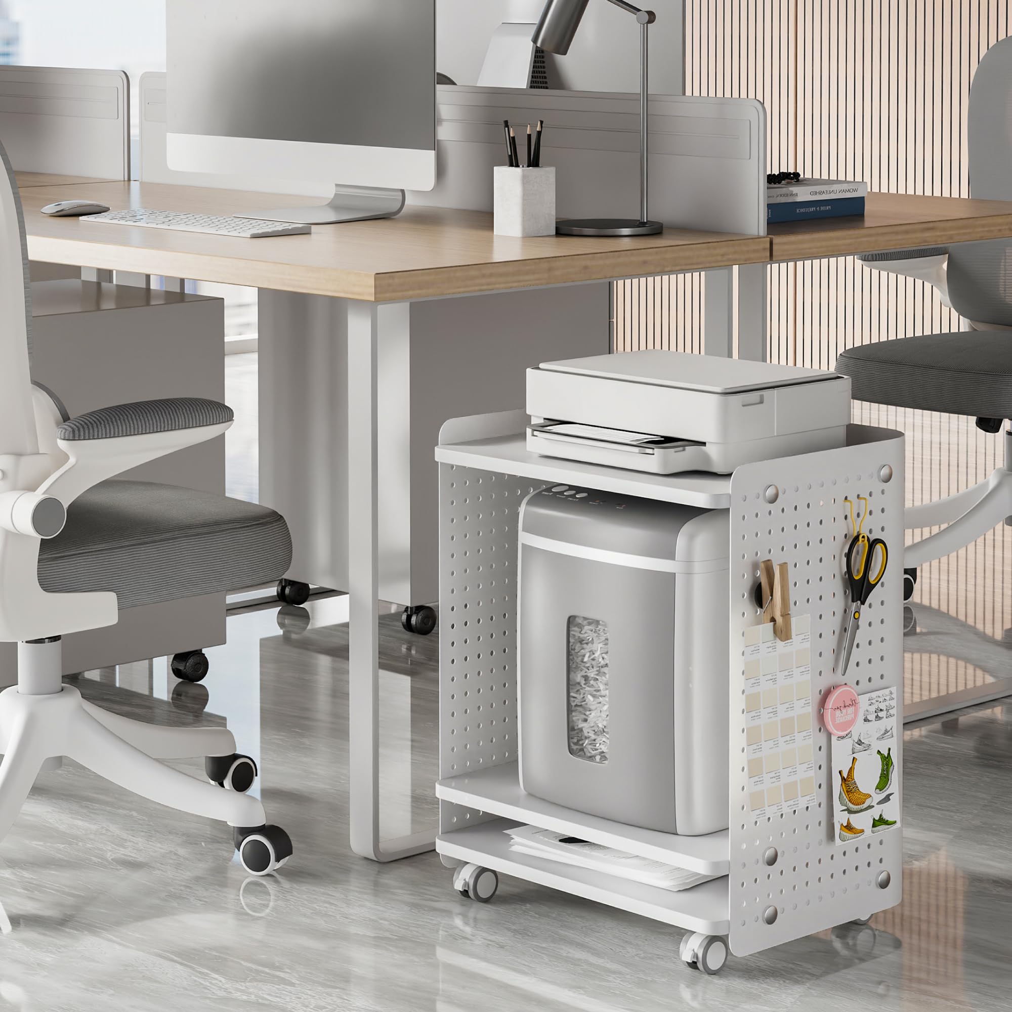 fenge-klimt-druckertisch-mit-rollen-wei-3-ebenen image 2