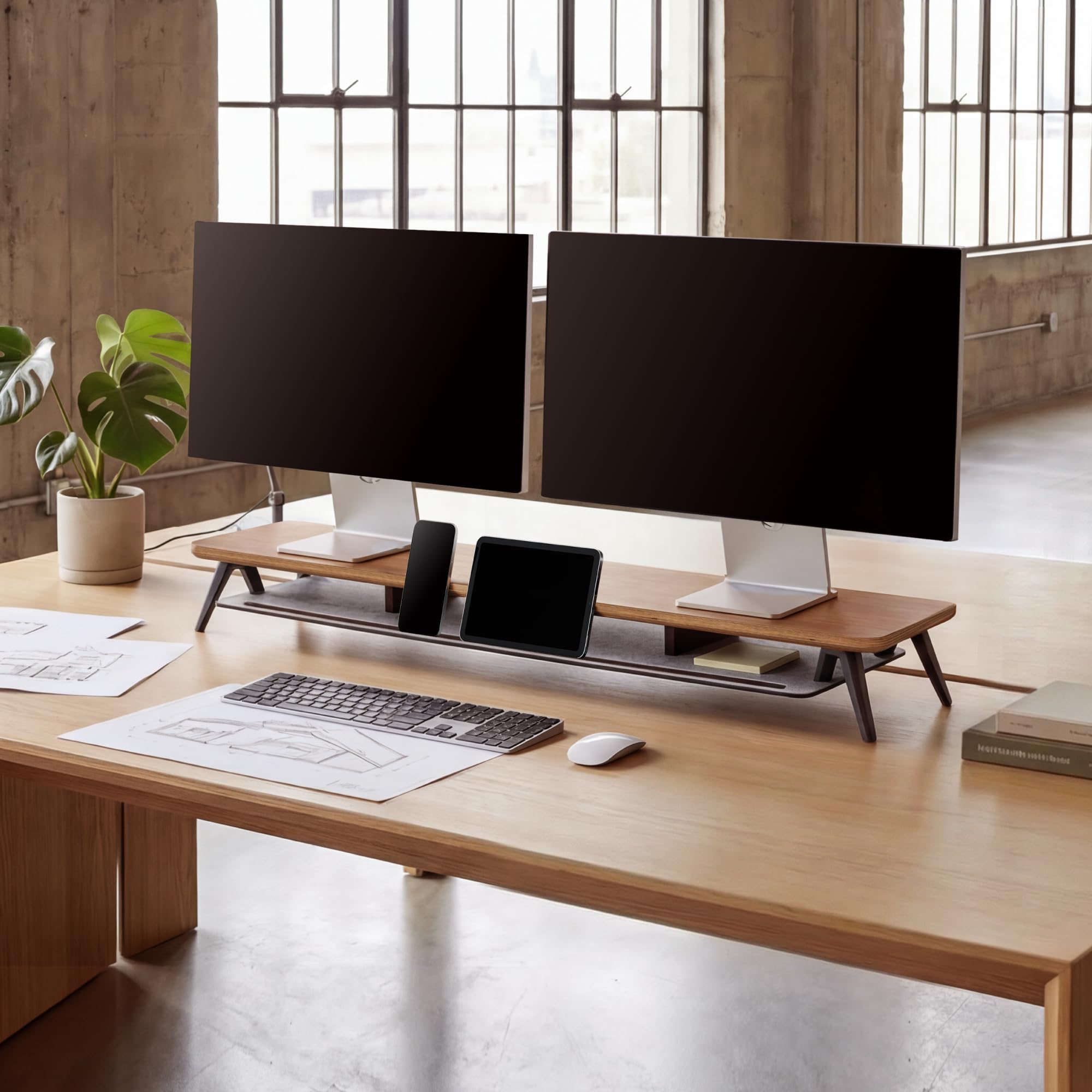 fenge-rodin-monitorst-nder-braun-108cm-massivholz-45kg image 3