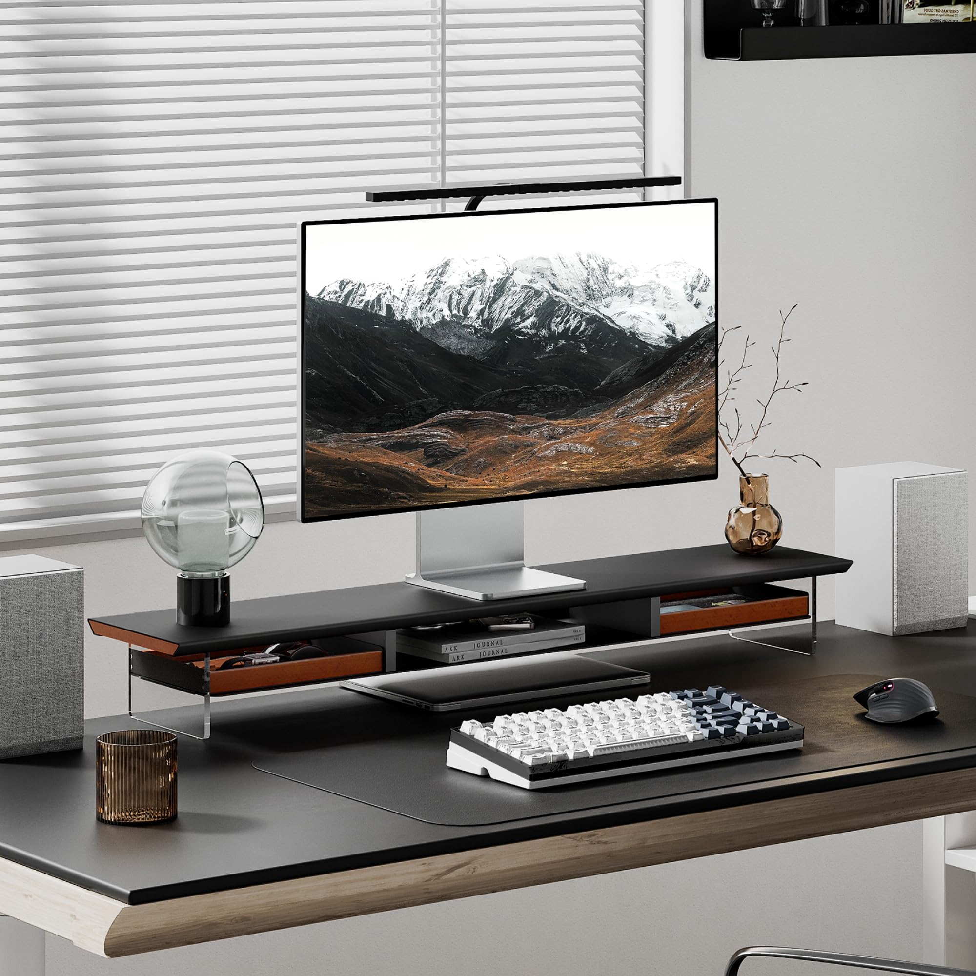 fenge-yugen-monitorst-nder-holz-108cm-schwarz-mit-schubladen image 6
