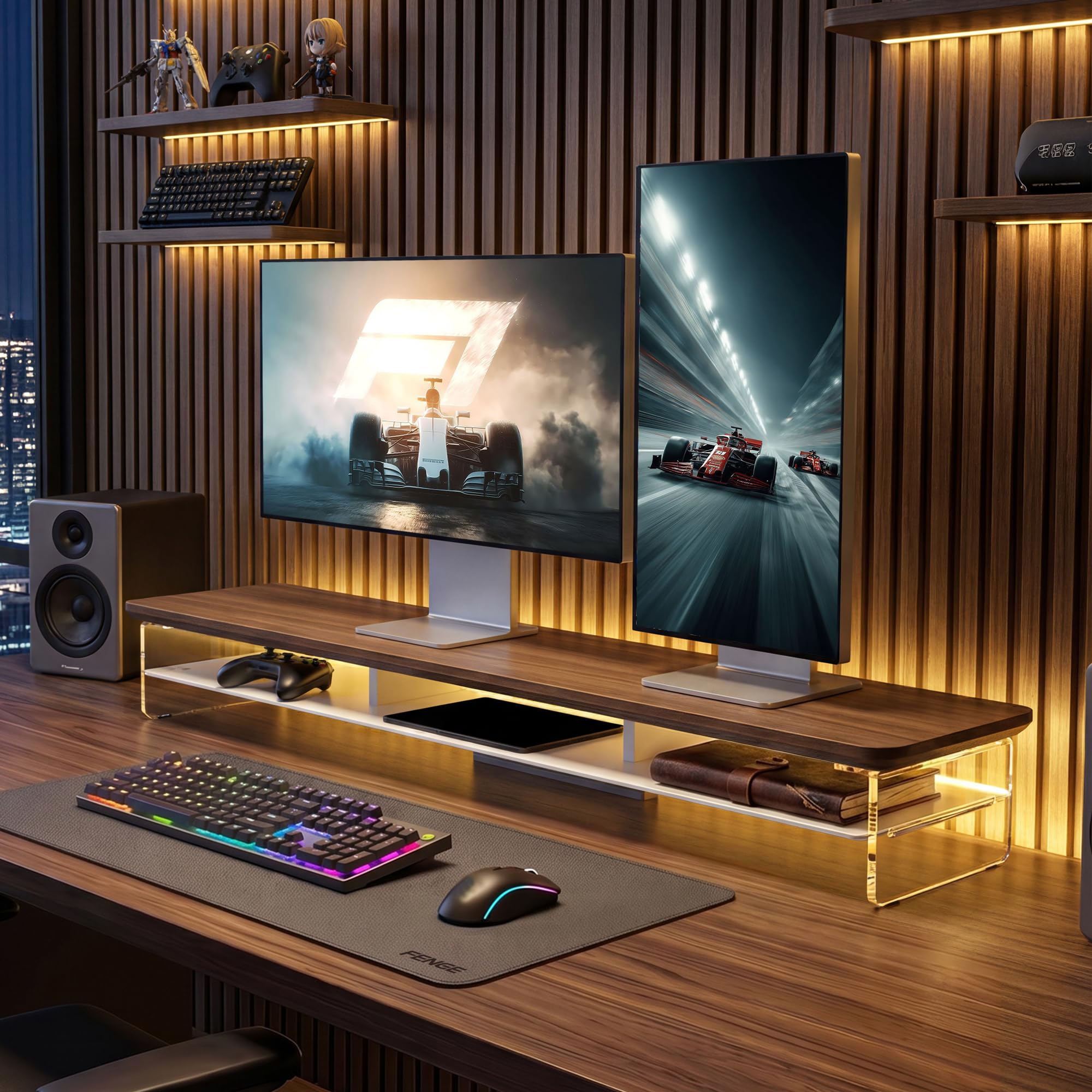 fenge-yugen-series-monitorst-nder-108cm-braun-acryl-holz image 5