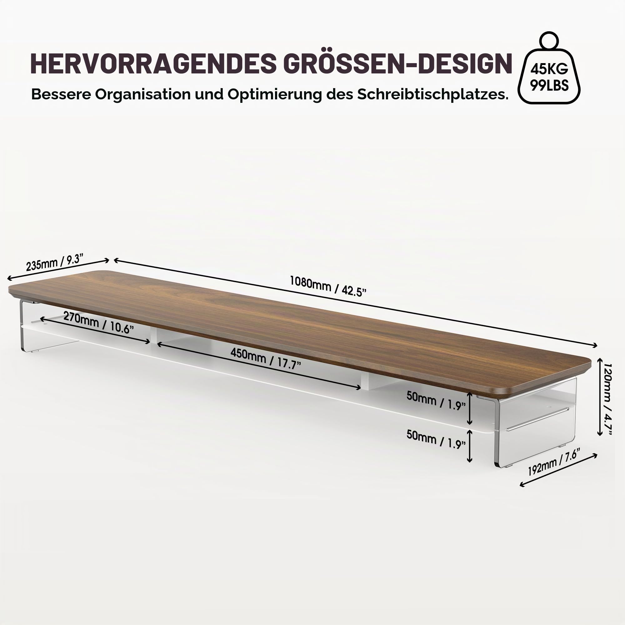 fenge-yugen-series-monitorst-nder-108cm-braun-acryl-holz image 2