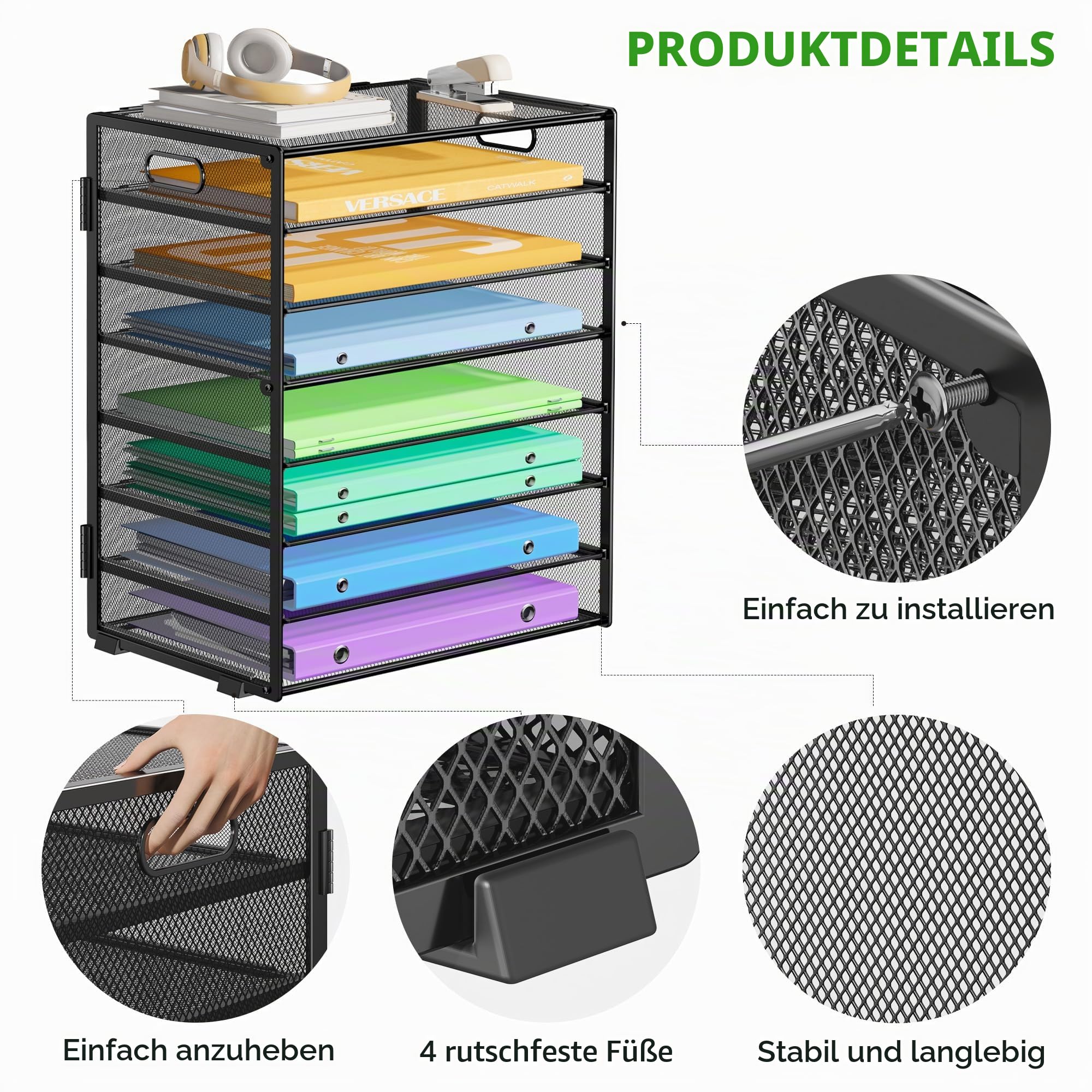 marbrasse-schreibtisch-organizer-metall-schwarz-8-fach-ablage image 6