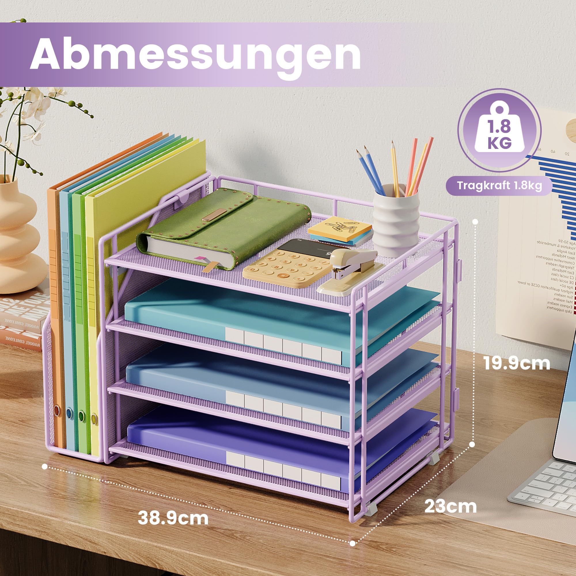 vitviti-desk-organizer-briefablage-4-ebenen-violett-metall image 2