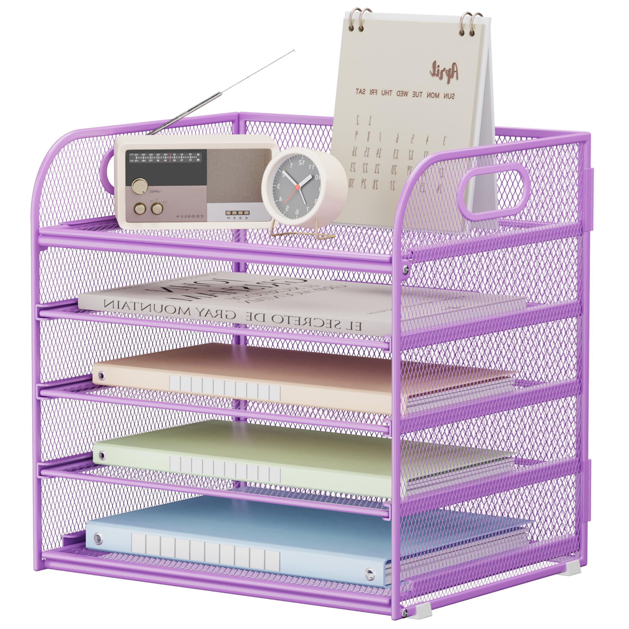 vitviti-desk-organizer-briefablage-blau-5-stufig-mit-griff image 8