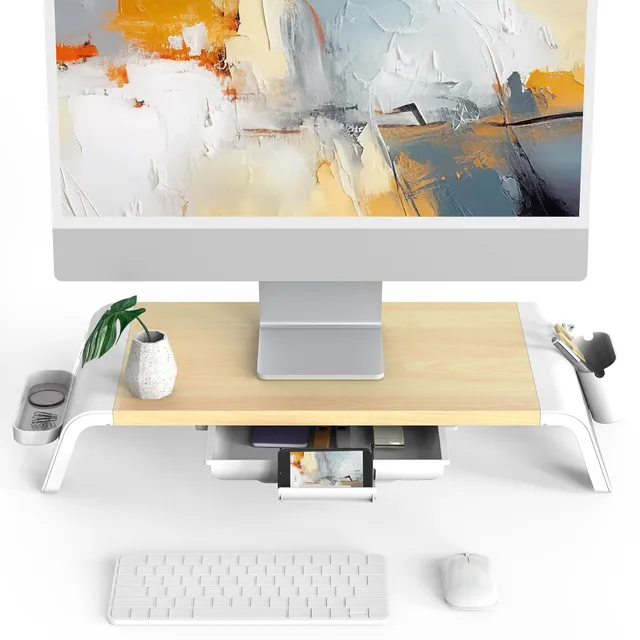fenge-aurel-monitorst-nder-buche-gelb-mit-schublade-52-cm image 1
