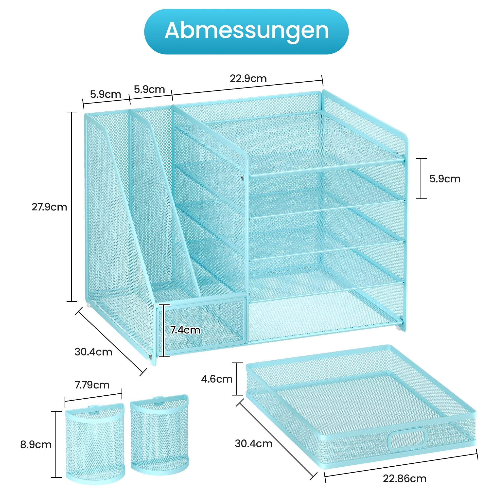 vitviti-desk-organizer-schreibtisch-organizer-blau-5-f-cher-metall image 5