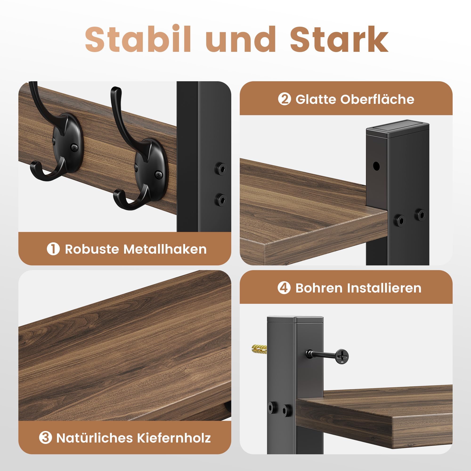 vitviti-wall-coat-rack-wandgarderobe-40cm-5-haken-holz image 2