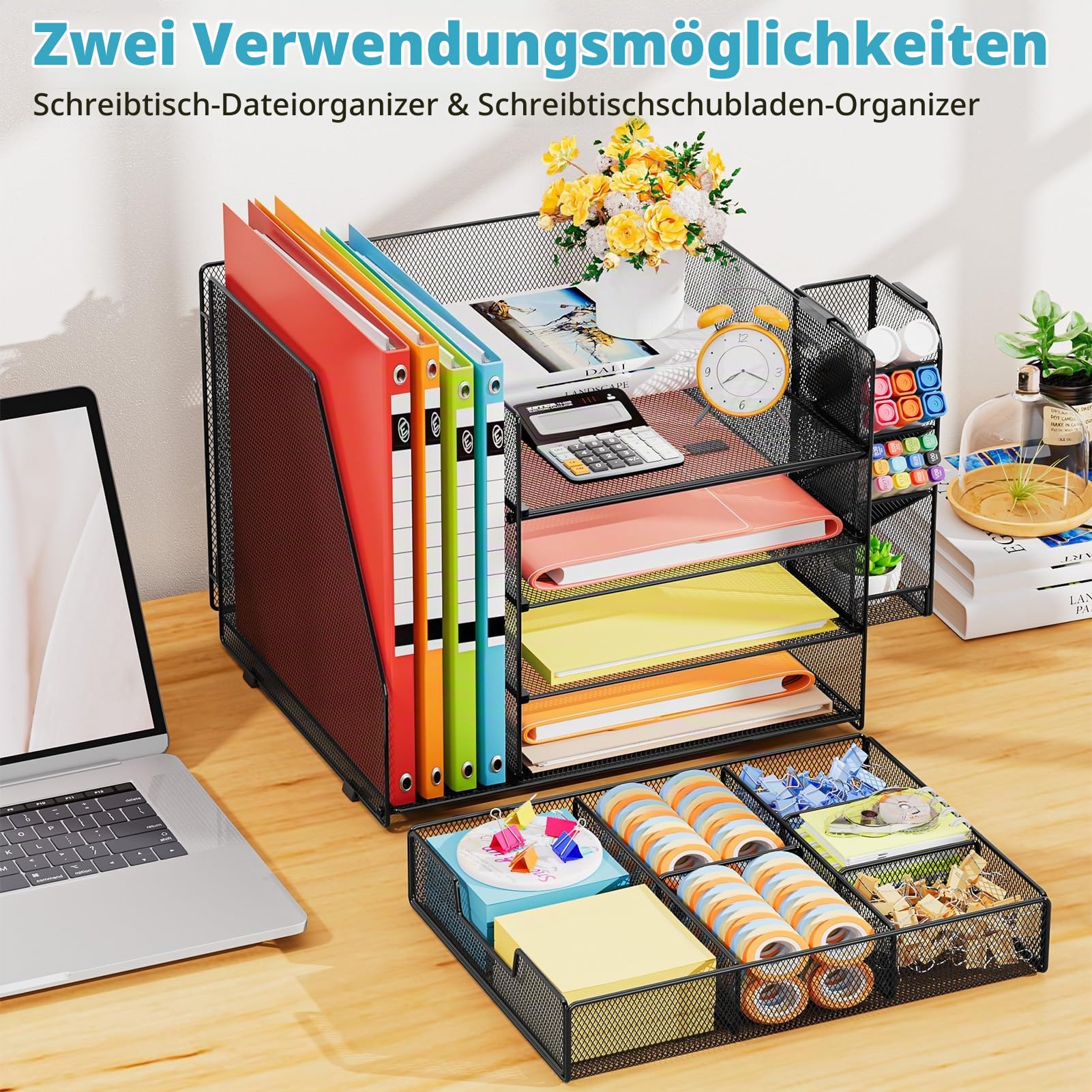 marbrasse-office-supplies-organizer-schwarz-mit-schublade image 4