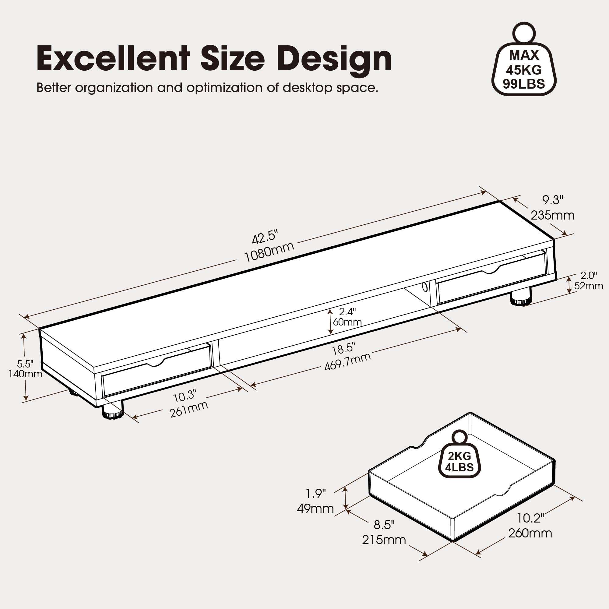 fenge-matrix-monitorst-nder-wei-108cm-mit-2-schubladen image 7
