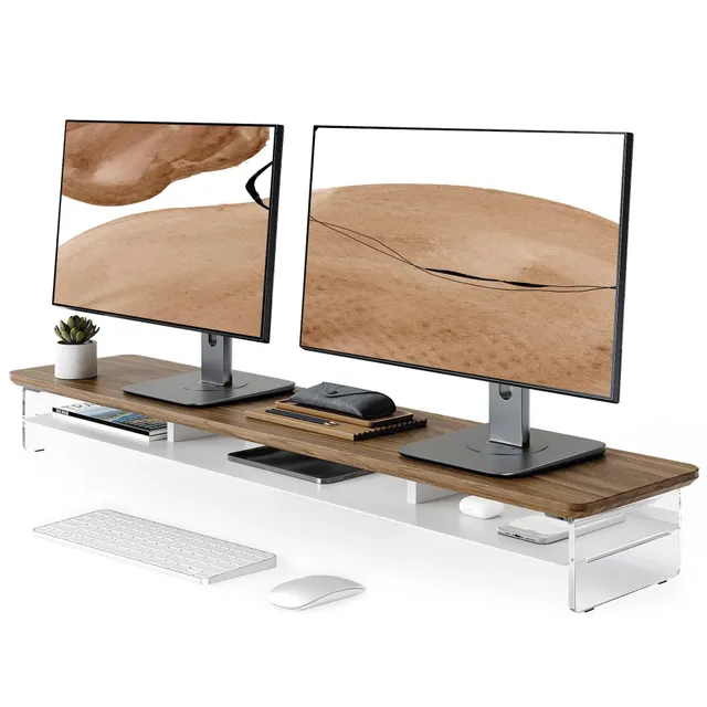 fenge-yugen-series-monitorst-nder-108cm-braun-acryl-holz image 1