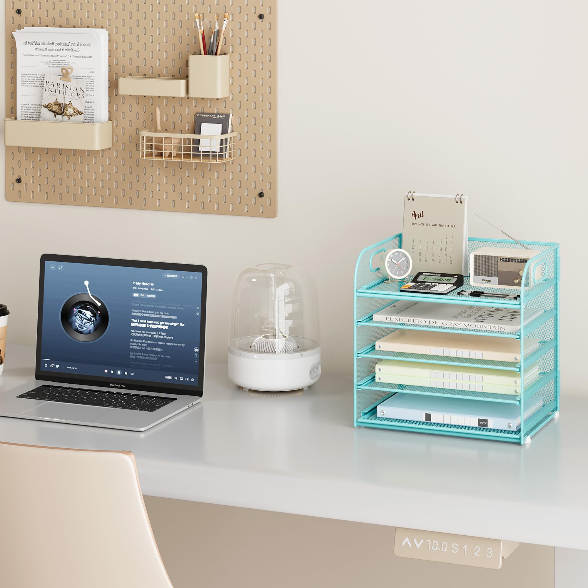 vitviti-desk-organizer-briefablage-blau-5-stufig-mit-griff image 7