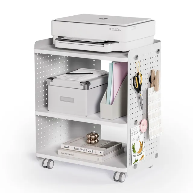fenge-klimt-druckertisch-mit-rollen-wei-3-ebenen image 1