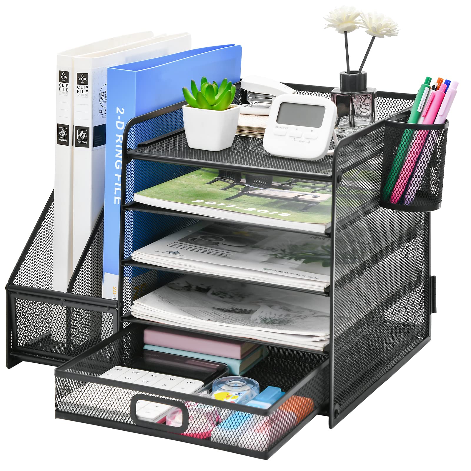 marbrasse-office-supplies-schreibtisch-organizer-schwarz-mit-schublade image 3